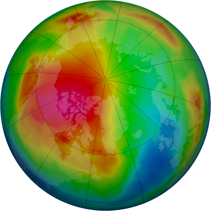 Arctic ozone map for 17 January 2012